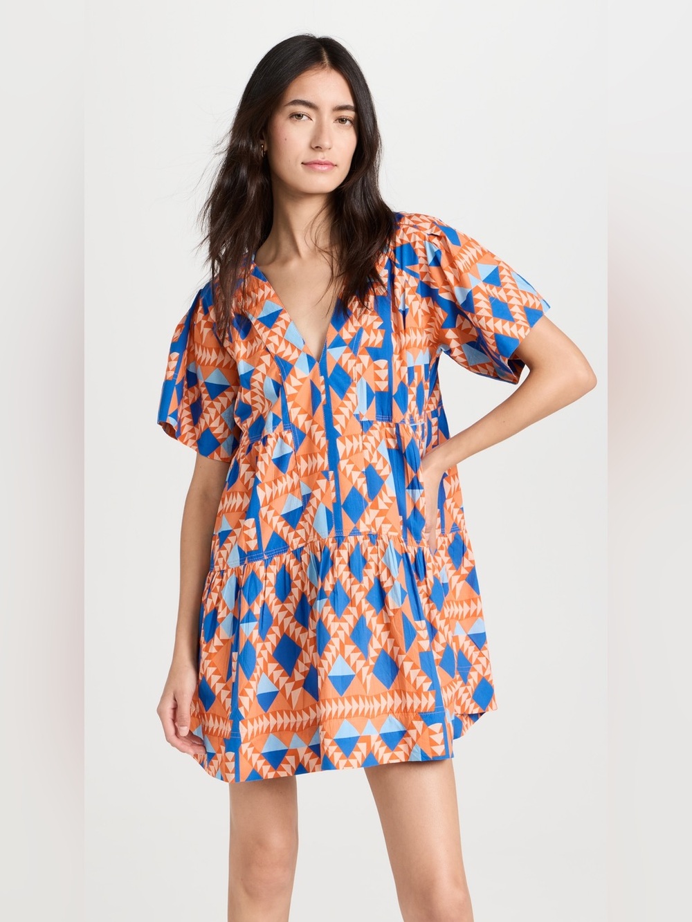 MAREA Poplin Dress Grecian Geo Print – Size Medium – NWT